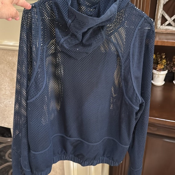 Women’s Lululemon Relaxed Fit Mesh Jacket True Navy Sz 10 - Picture 5 of 7